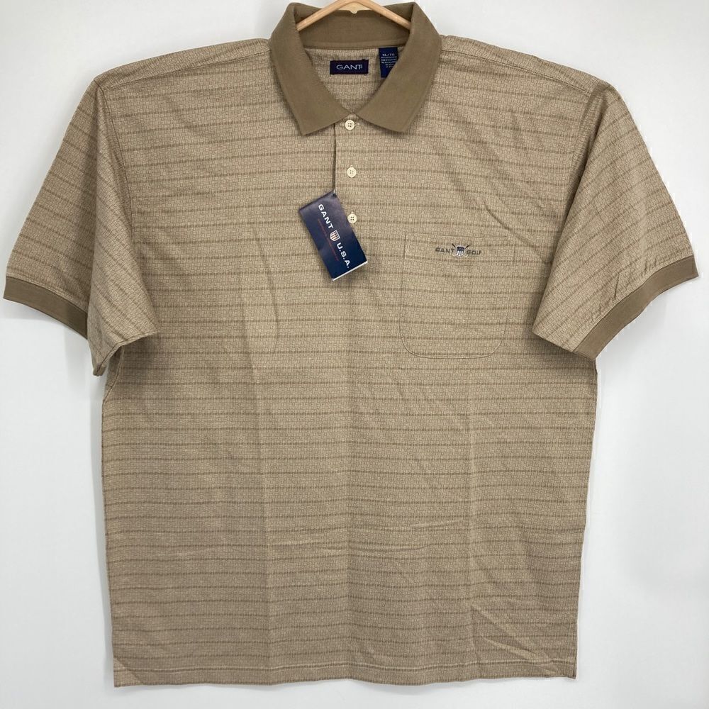 NWT Gant Golf Mens Stripe Polo Shirt Size XL/TG 100% Cotton
